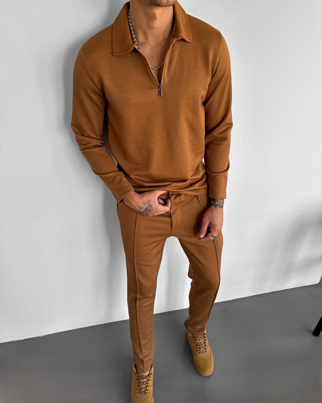 Comfort Suit Polo T-shirt - Camel