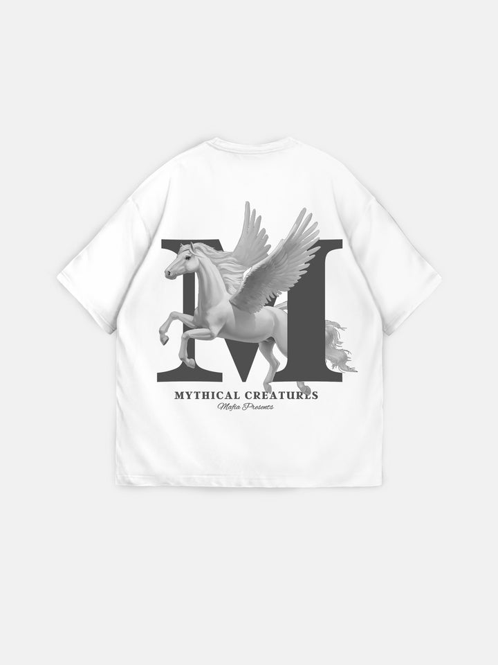 Oversize Mythical Creatures T-shirt - Ecru