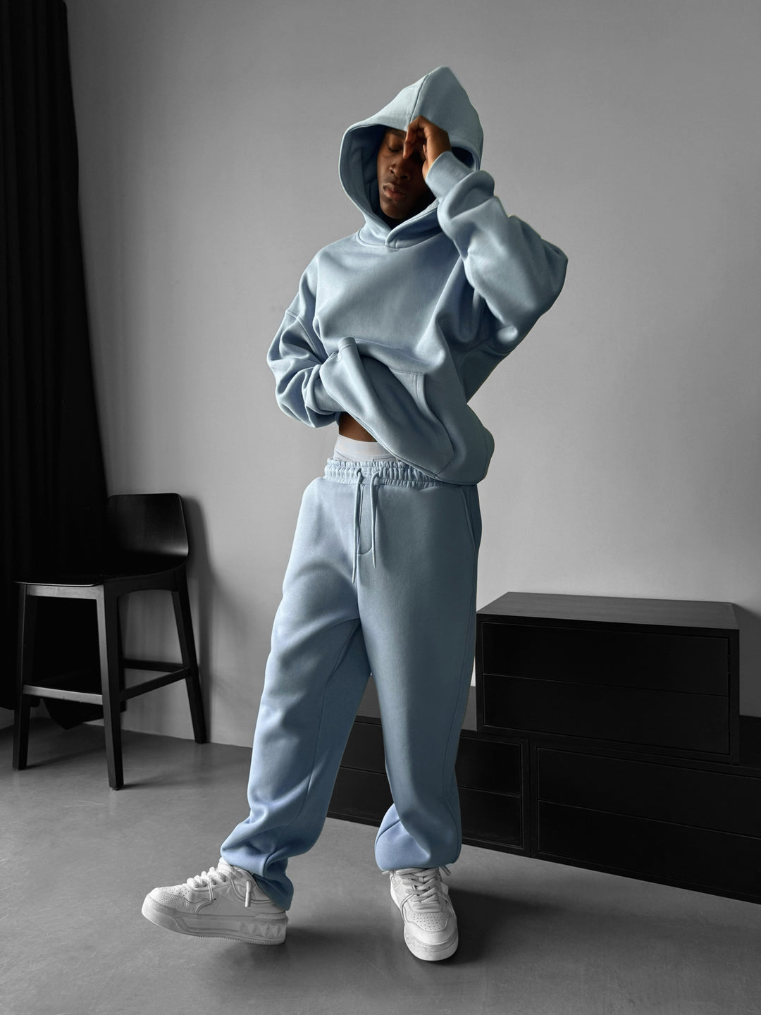 Oversize Basic Hoodie - Faded Denim