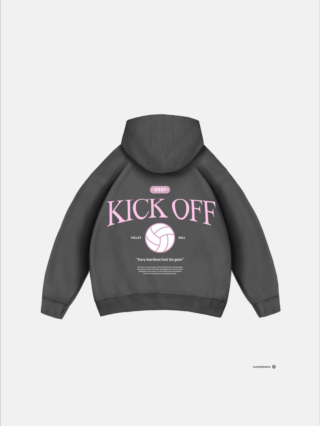 Oversize "KICK OFF" Hoodie - Anthracite