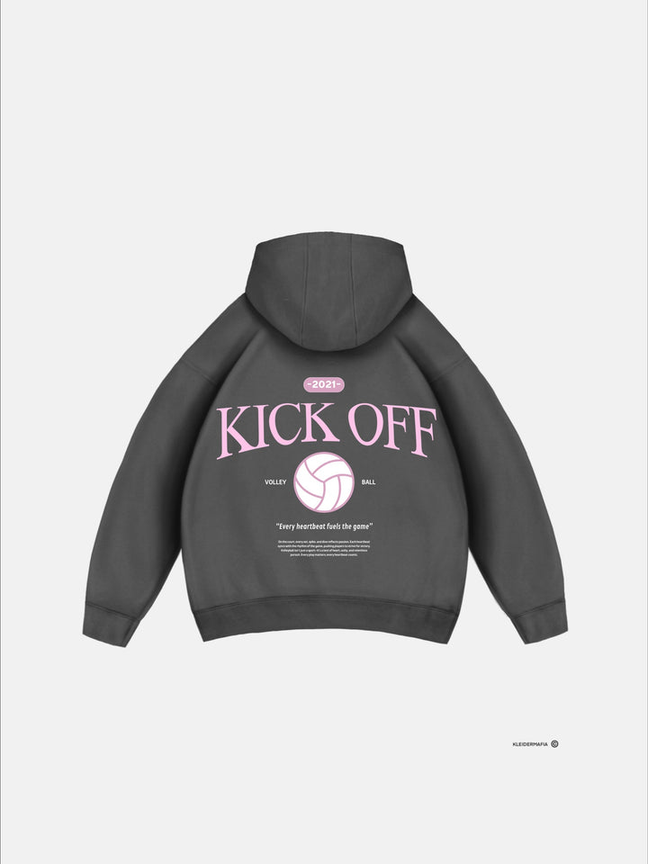 Oversize "KICK OFF" Hoodie - Anthracite