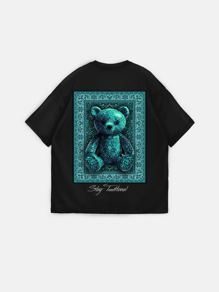 Oversize 'Stay Traditional' T-Shirt - Black and Green