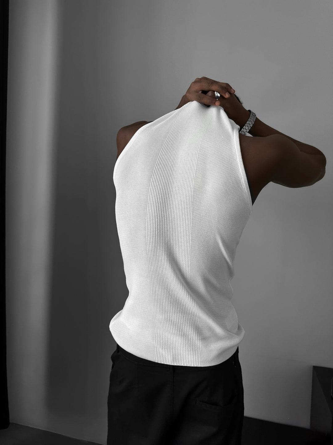 Slim Fit Knit Tanktop - Ecru