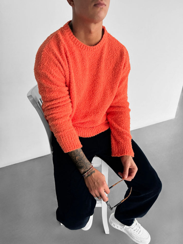 Oversize Plush Pullover - Orange