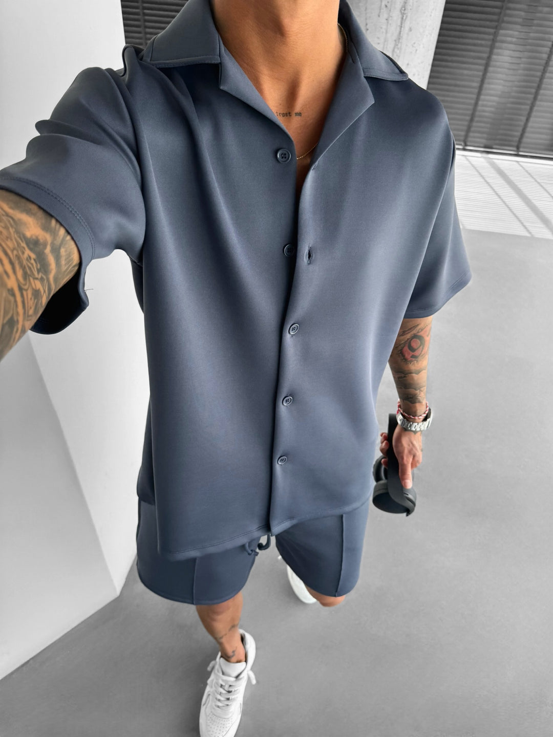 Oversize Diver Shirt - Anthracite