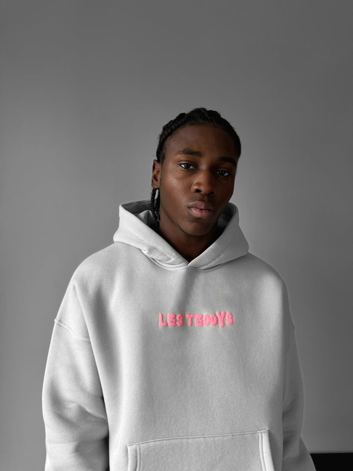 Oversize 'Les Teddys' Hoodie - Grey