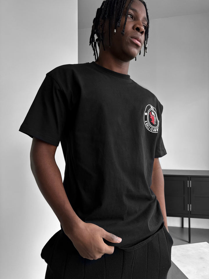 Oversize Half&Half Bull T-Shirt - Black