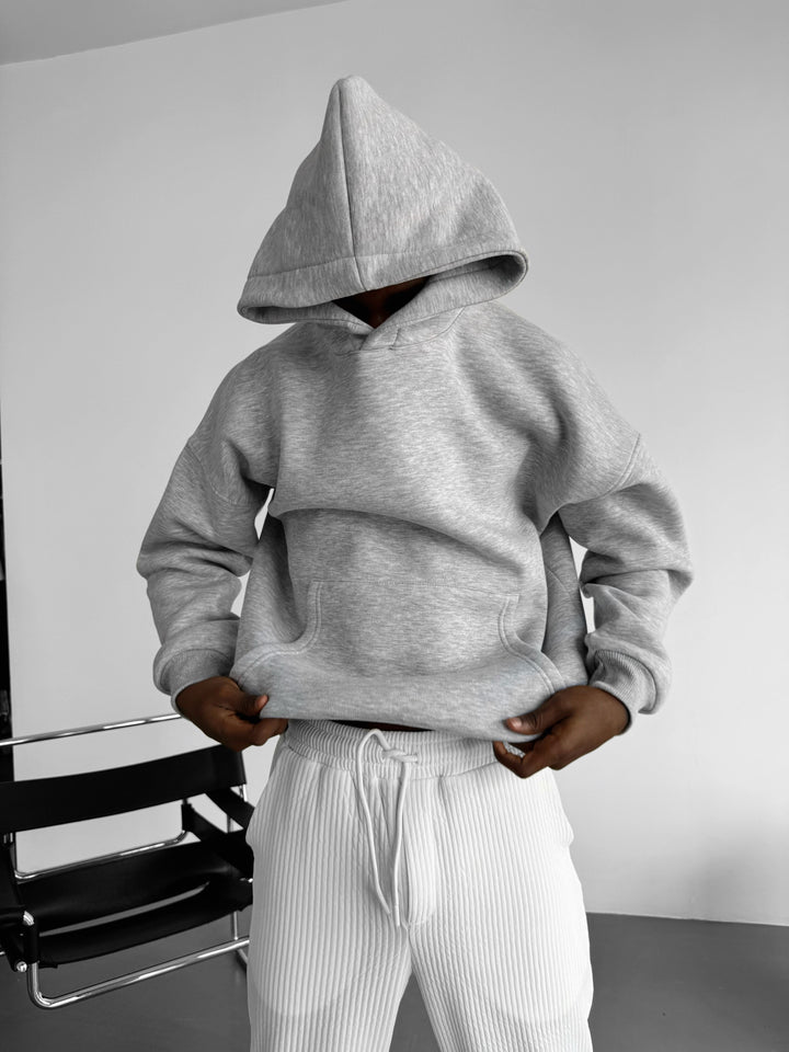 Oversize Basic Hoodie - Grey Melange