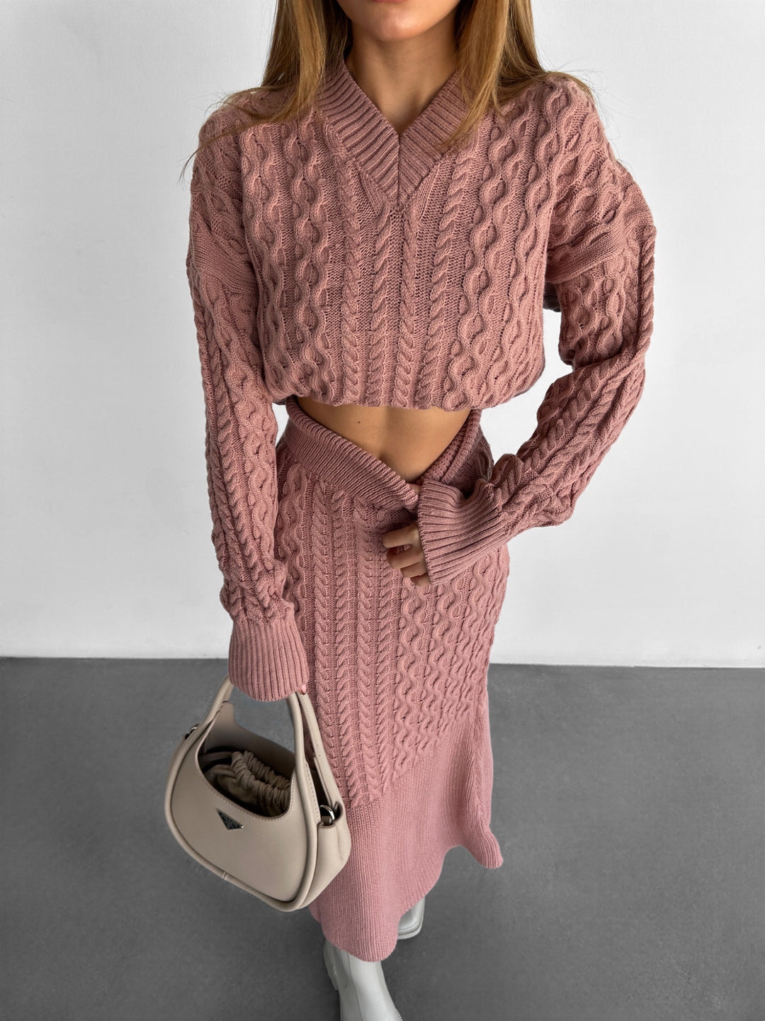 Midi Braid Skirt - Pouder