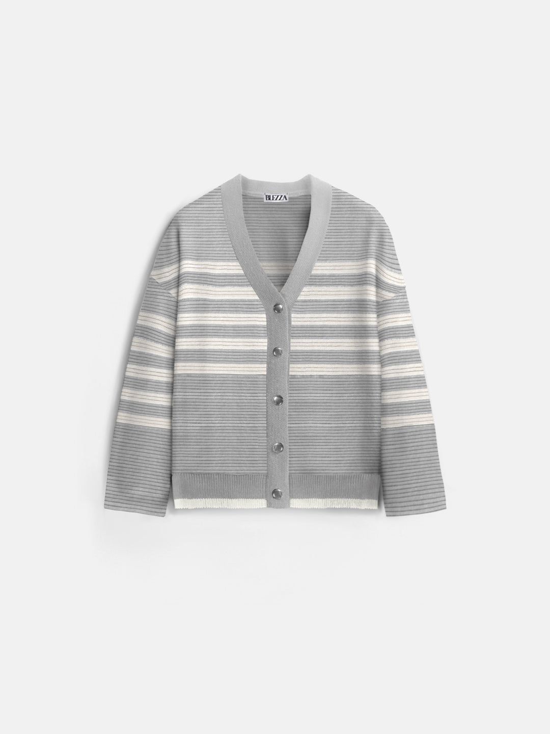 Oversize Textured Knit Cardigan - Grey