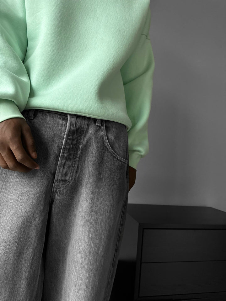Oversize Basic Sweater - Misty Jade