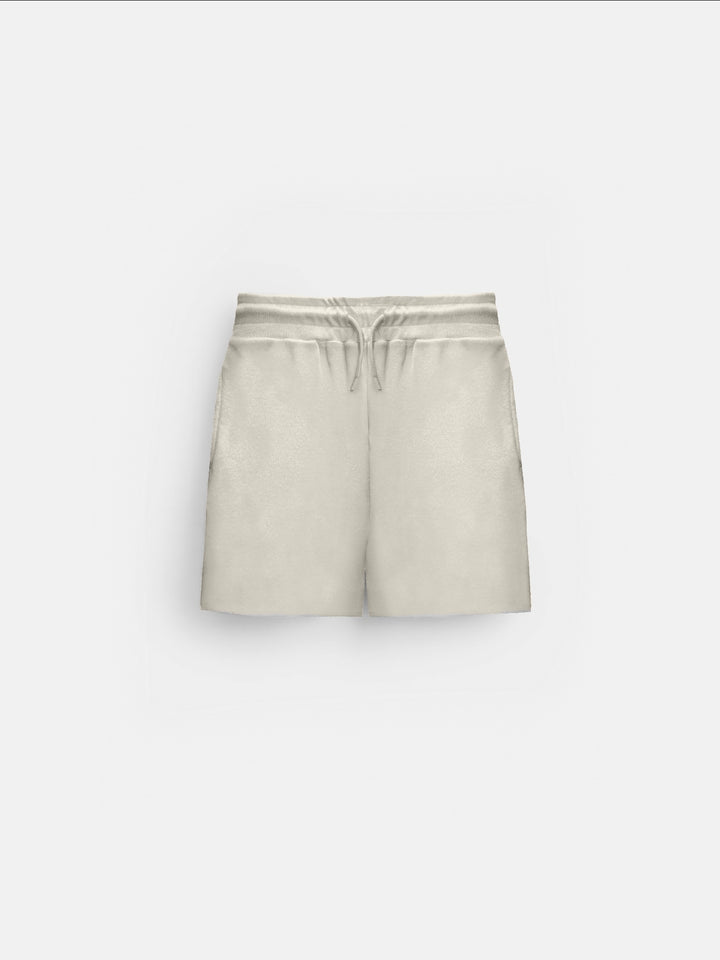 Loose Fit Knit Shorts - Cremé