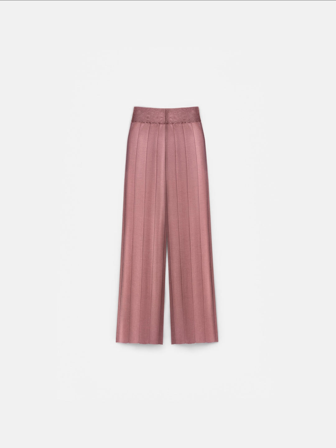 Wide Leg Knit Textured Trousers - Pouder
