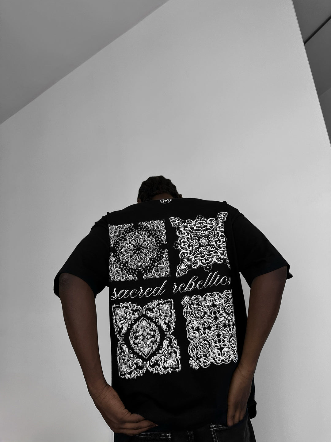 Oversize 'Sacred Rebellion' T-Shirt - Black