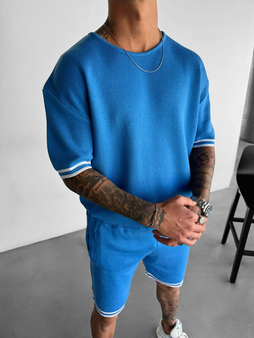 Regular Fit Knit T-shirt - Galactic Cobalt