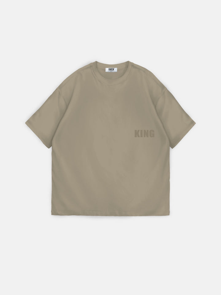 Oversize 'Fall of the King' T-shirt - Stone