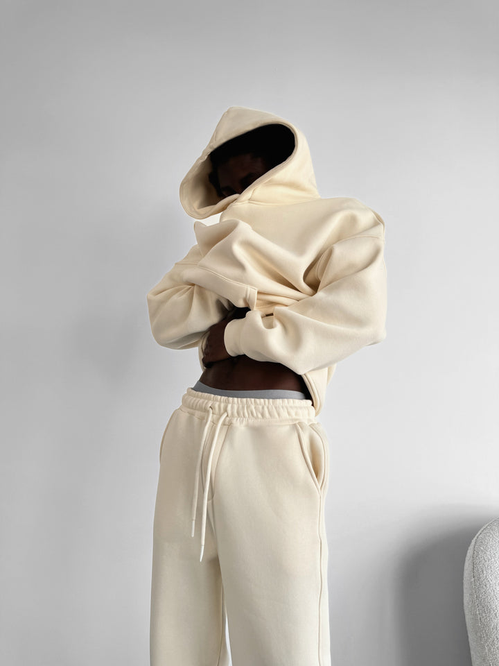 Oversize Basic Hoodie - Antique White