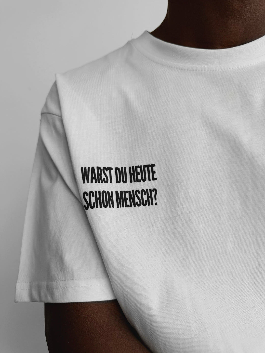 Oversize 'Mensch' T-Shirt - Ecru