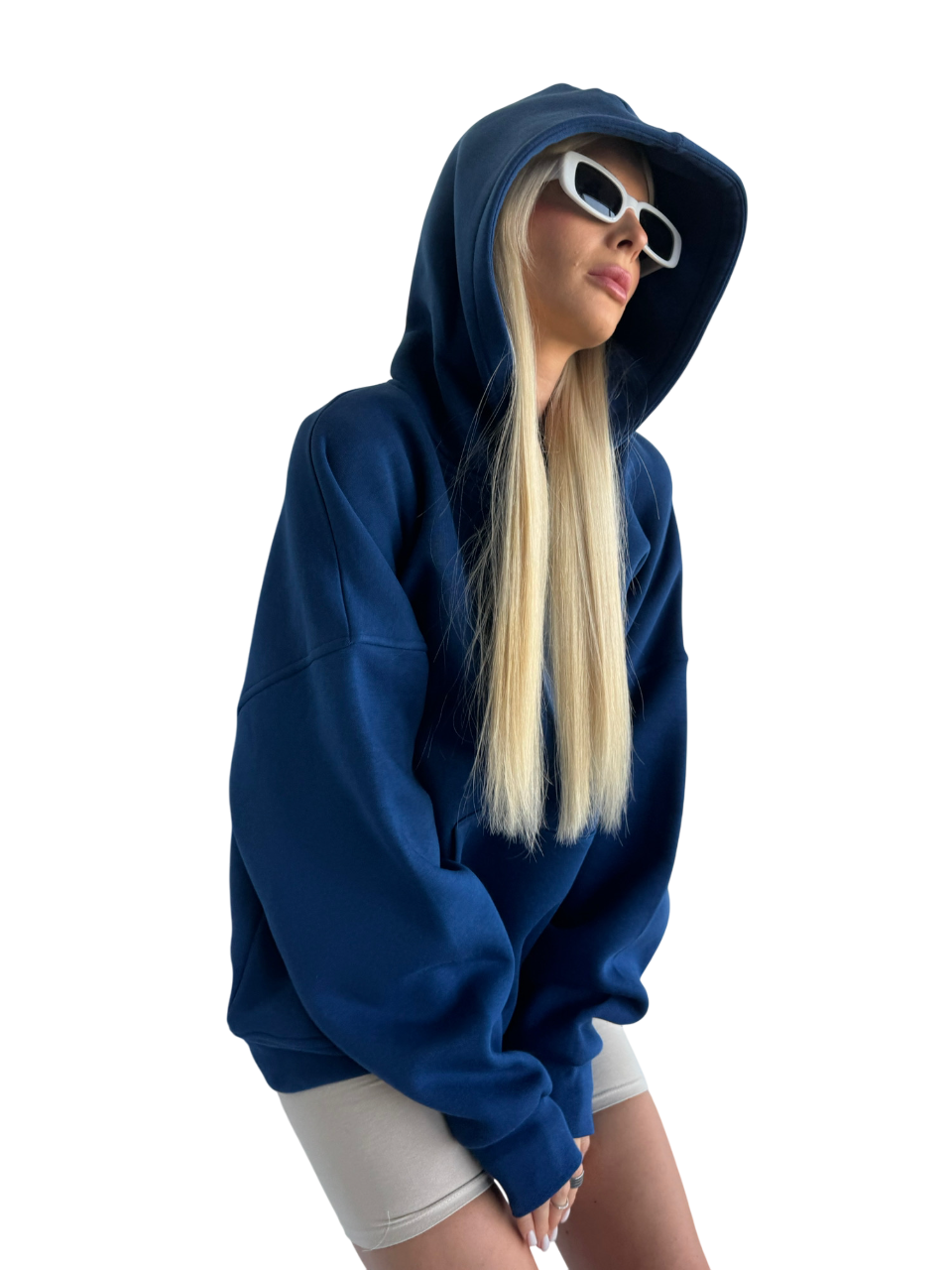 Oversize Basic Hoodie - Navy Poeny