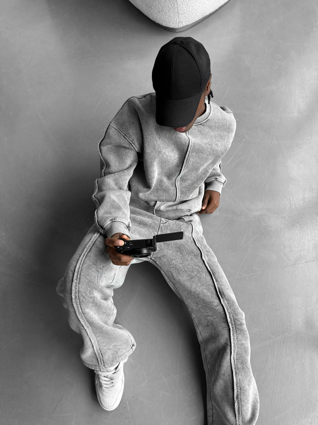 Oversize washed Seam Sweater - Grey