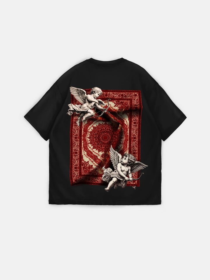 Oversize Carpet Angel T-Shirt - Black