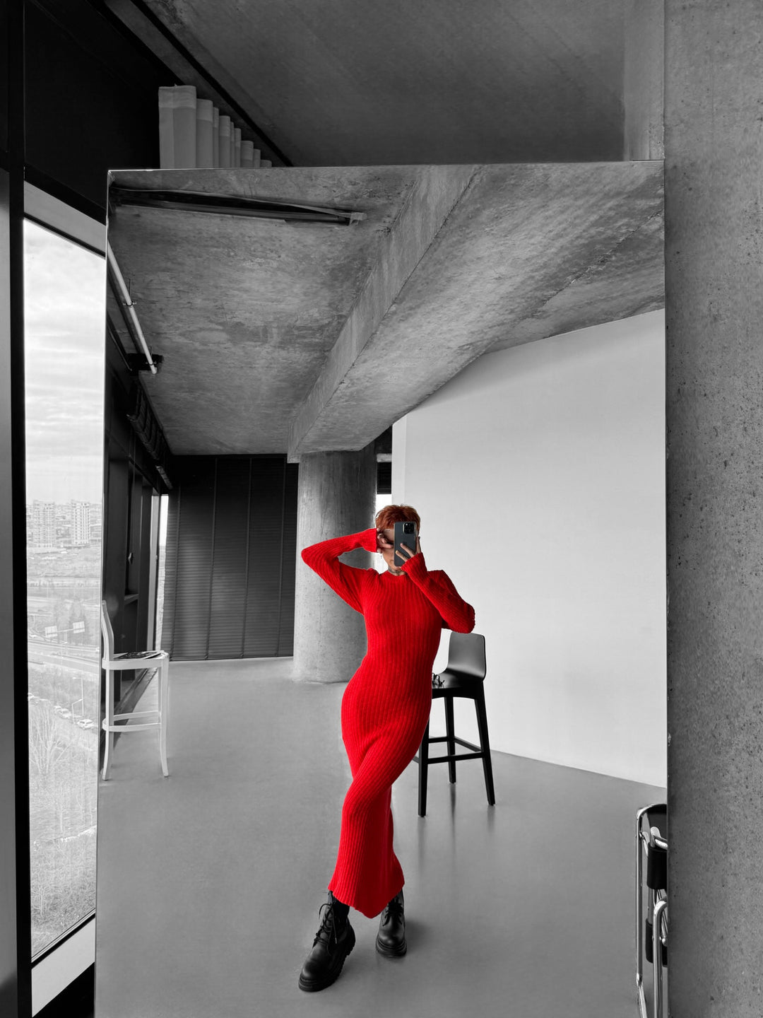 Maxi Knit Dress - Red