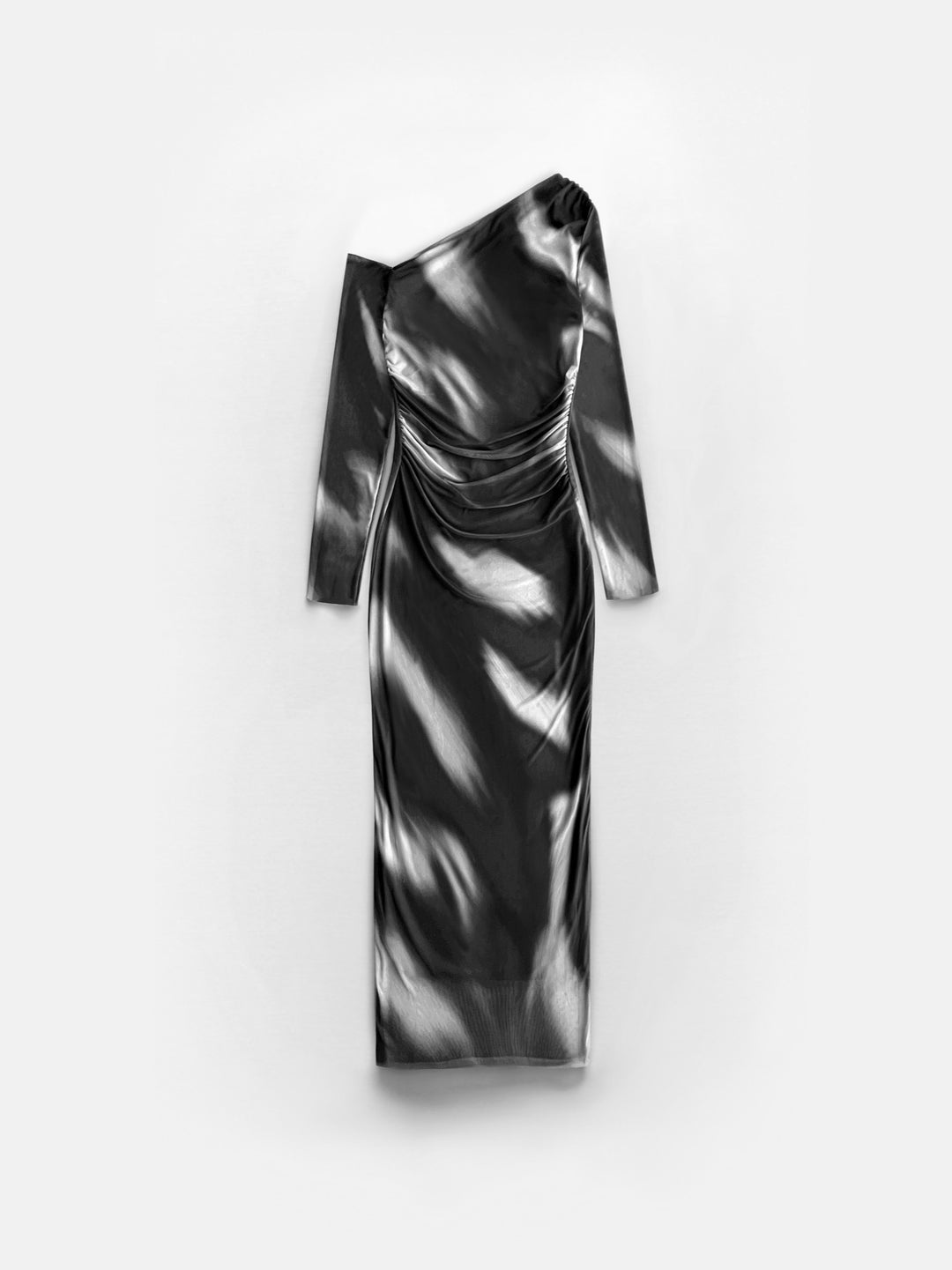 Abstract Pattern Maxi Dress - Black