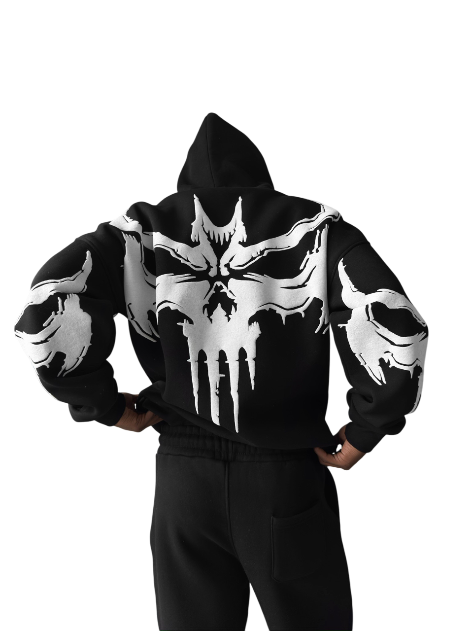 Oversize Ghost Hoodie - Black