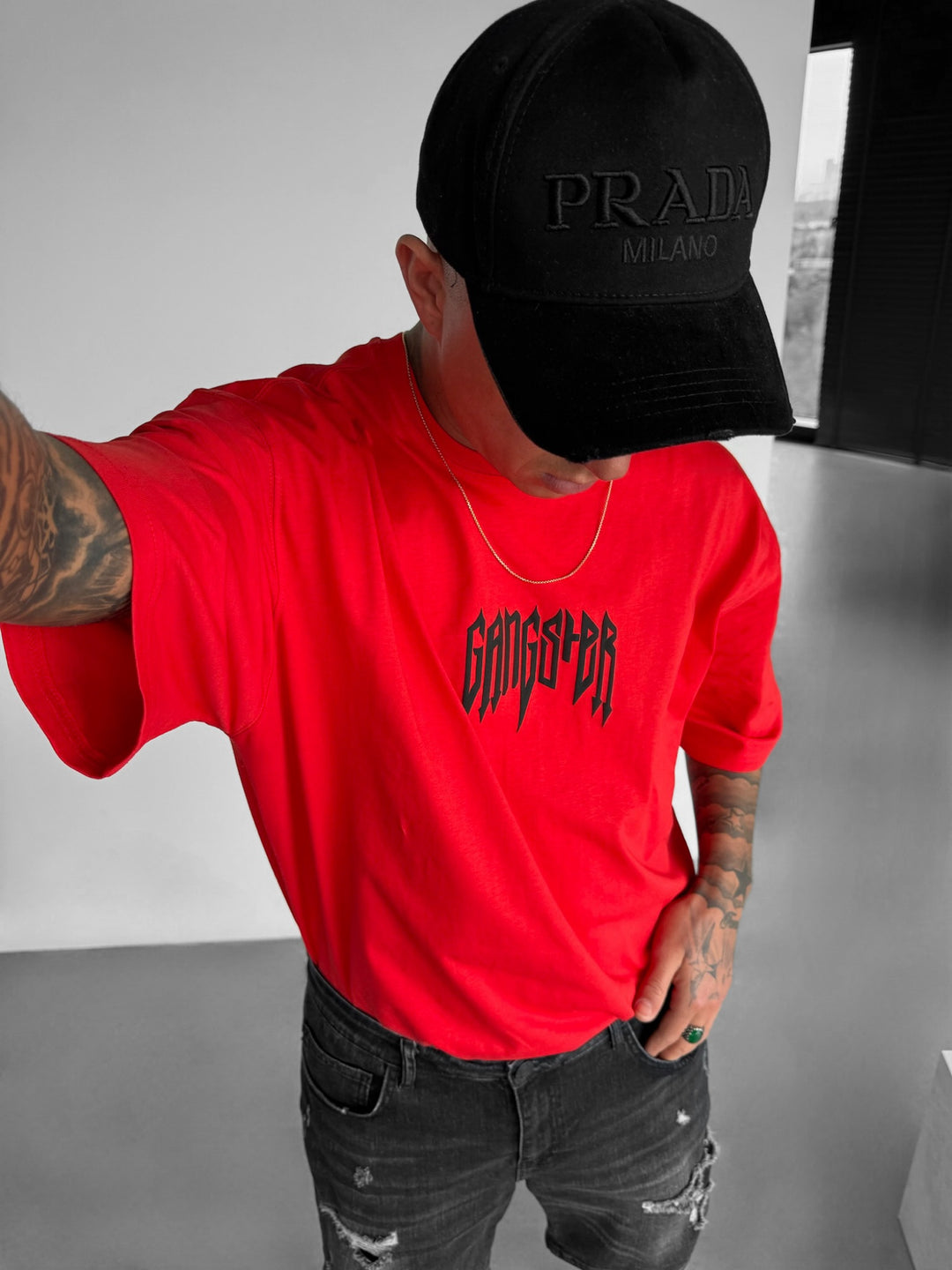 Oversize Gangster T-shirt - Red