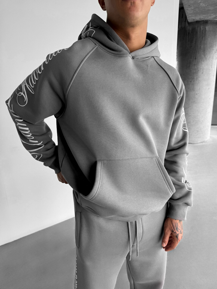 Oversize Writing Hoodie - Anthracite
