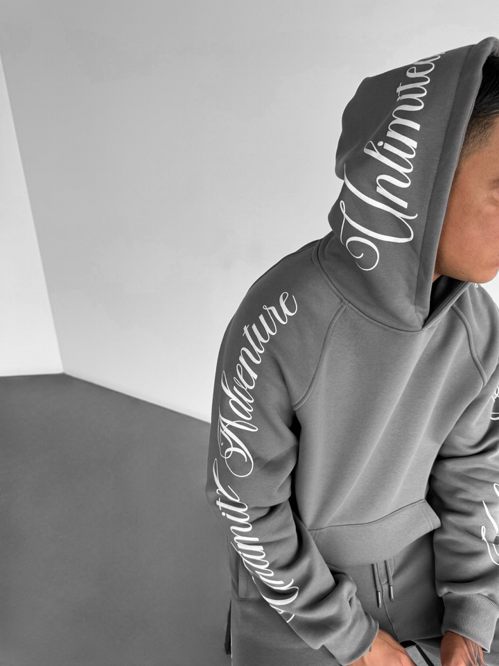 Oversize Writing Hoodie - Anthracite