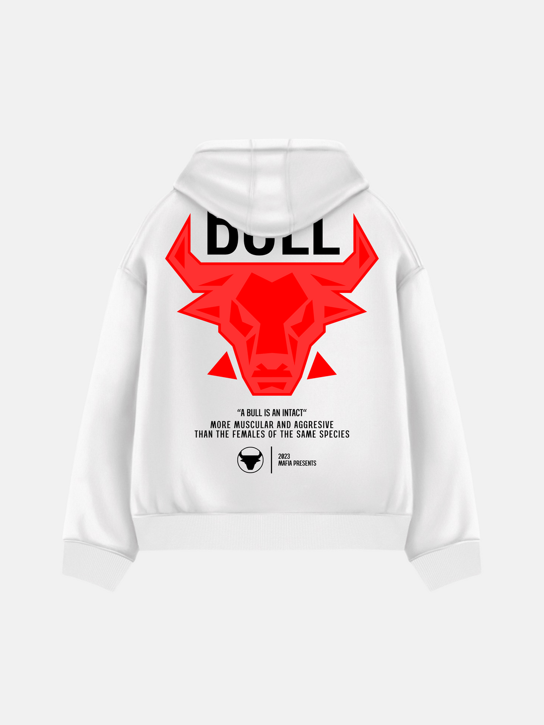 Oversize Bull Hoodie - White and Red