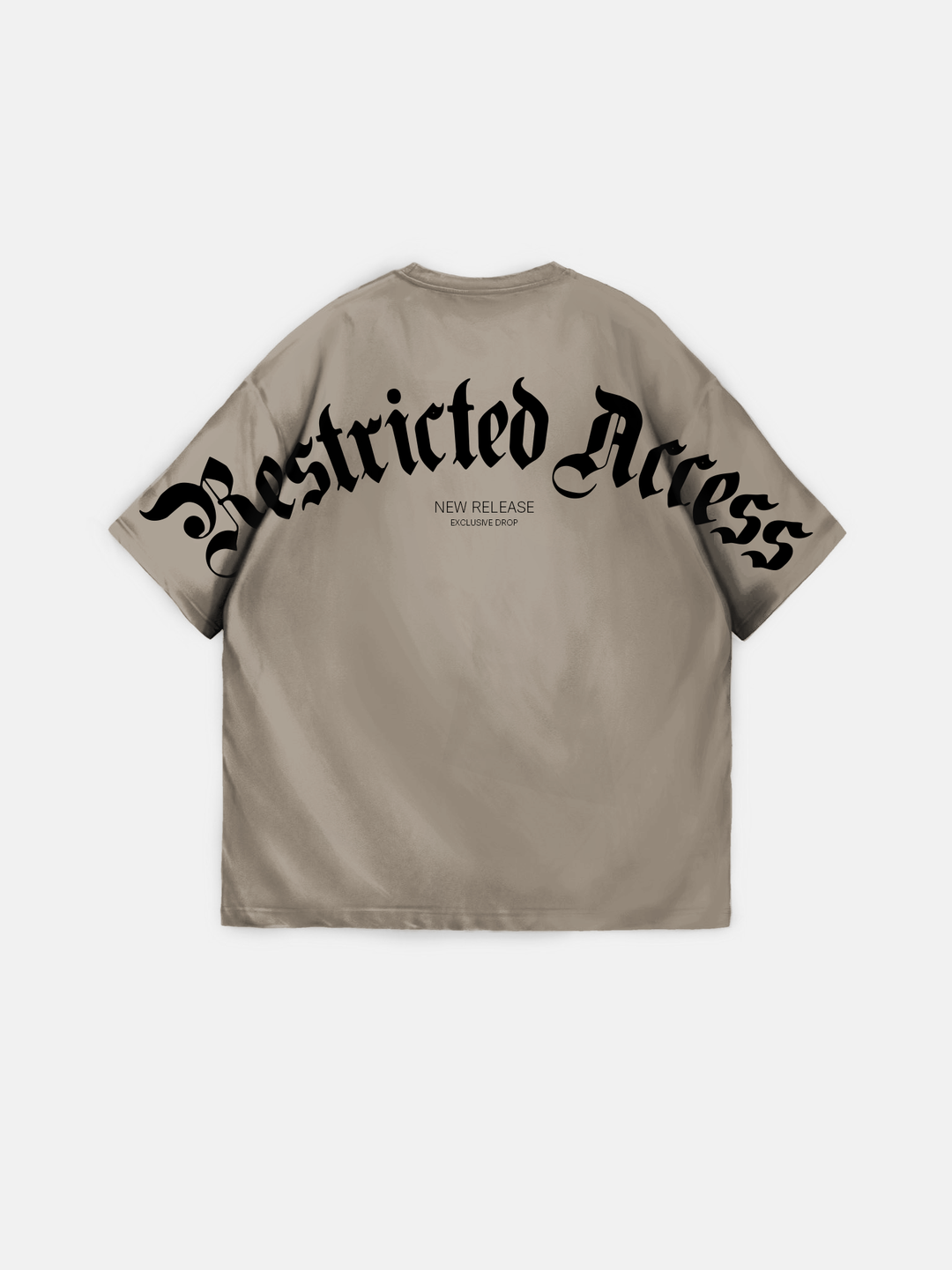Oversize 'Restricted Access' T-Shirt - Beige