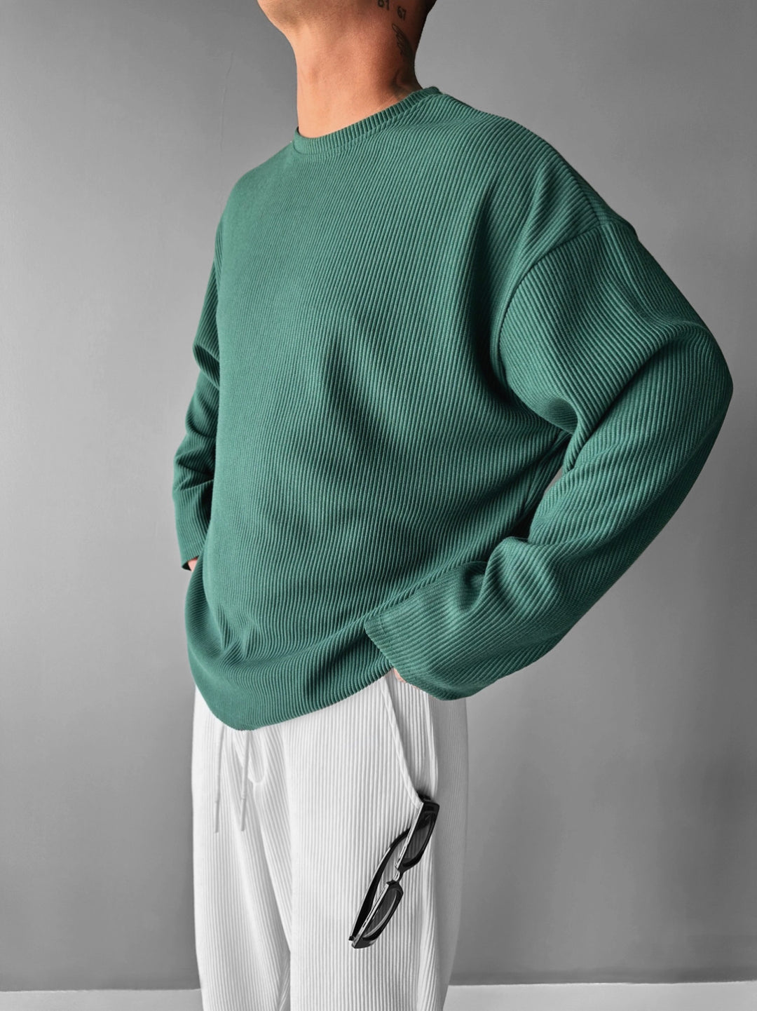 forest green oversized sweater