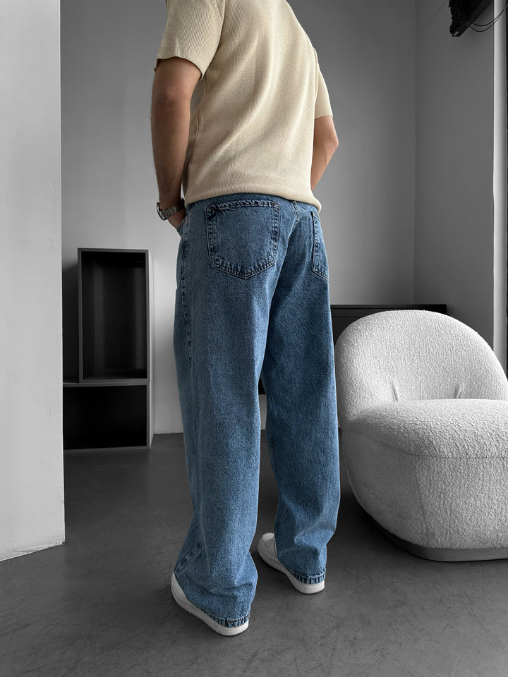 Front Line Baggy Jeans - Washed Blue