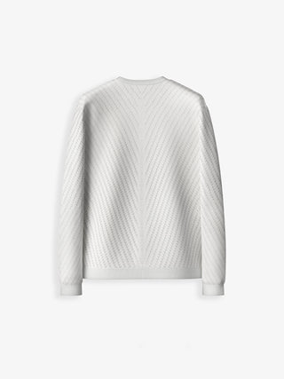 Regular Fit Knit Pattern Sweater - White