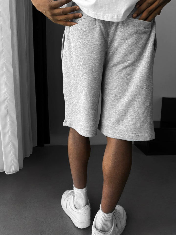 Loose Fit Basic Shorts - Grey Melange