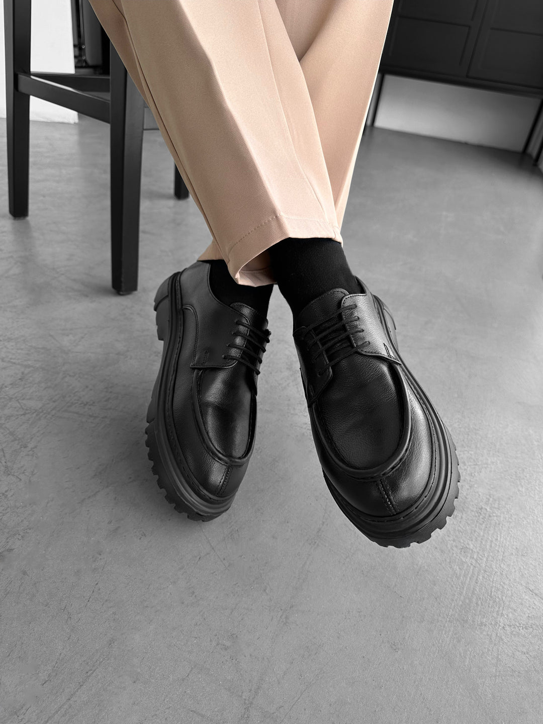 Casual Leather Shoes - Black