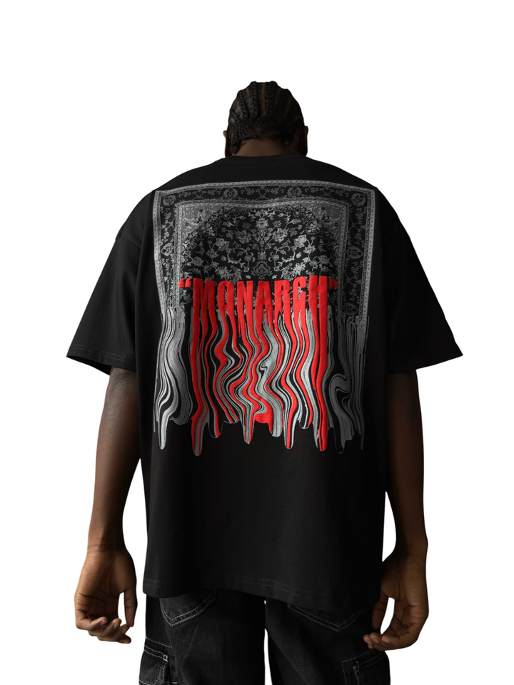 Oversize "Monarch" T-Shirt - Black and Bordeaux