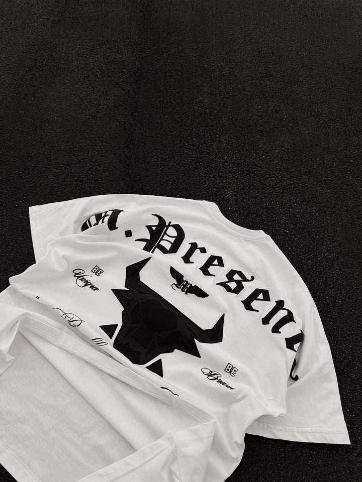 Oversize Bull Worldwide T-shirt - Ecru and Black