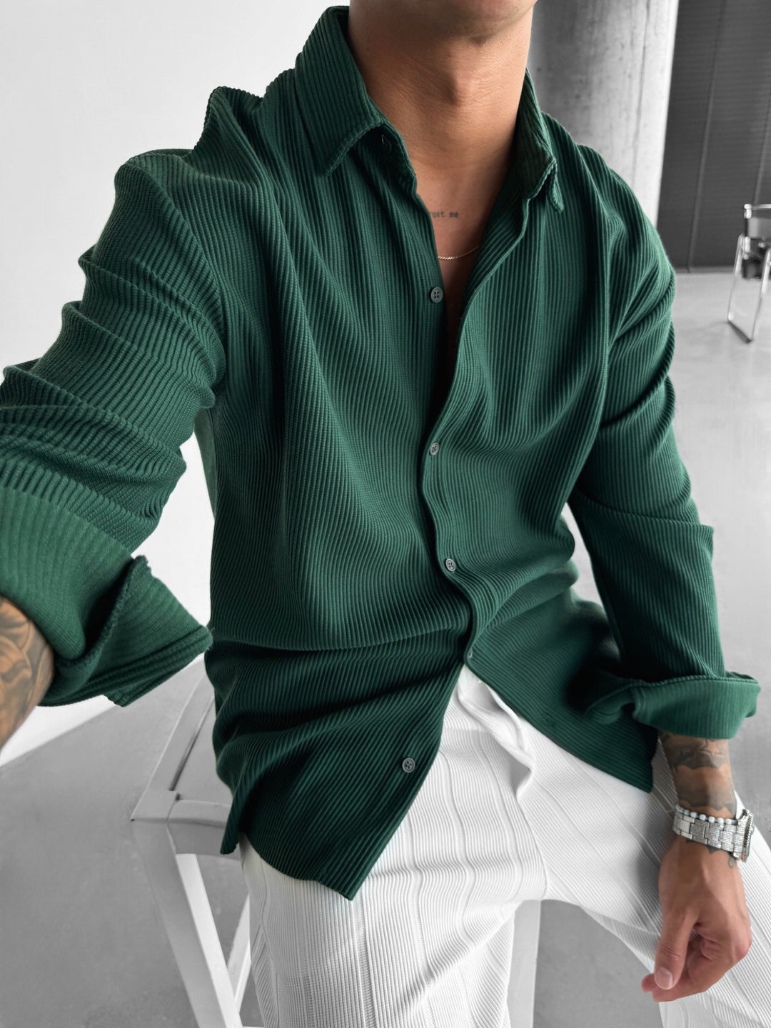 Oversize Cord Shirt - Green