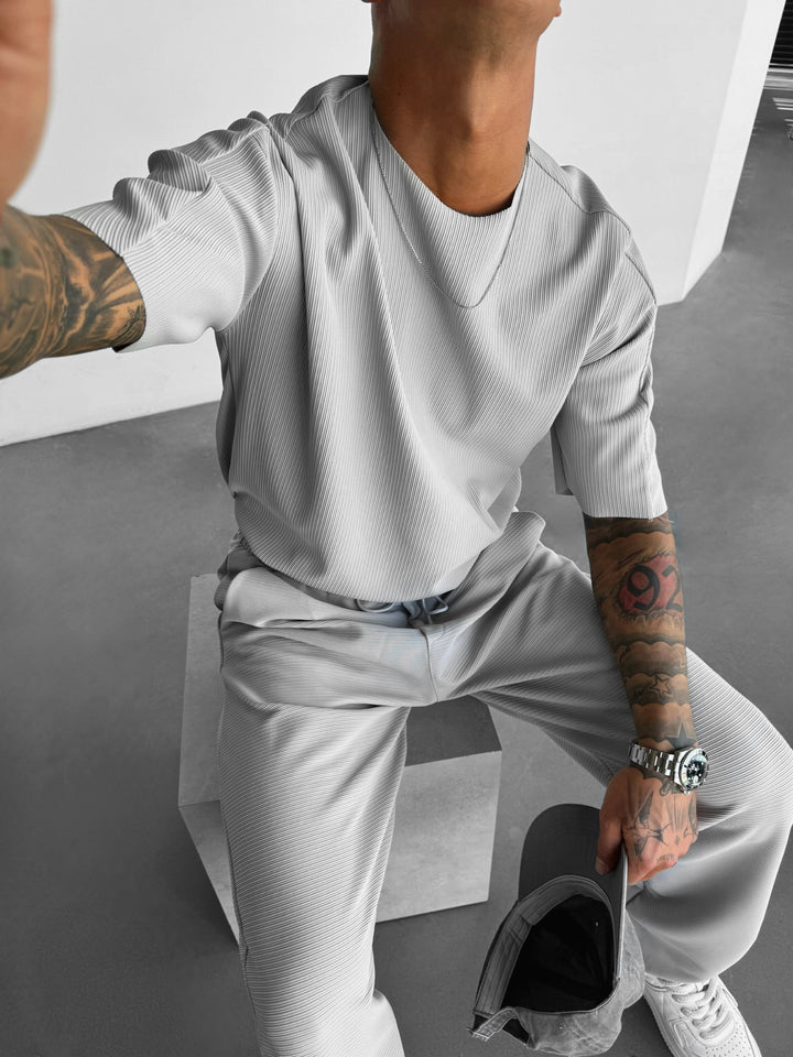 Textured T-shirt - Grey