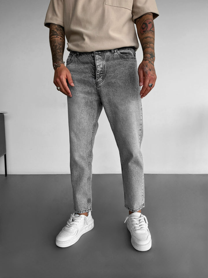 Washed Boyfriend Jeans - Grey