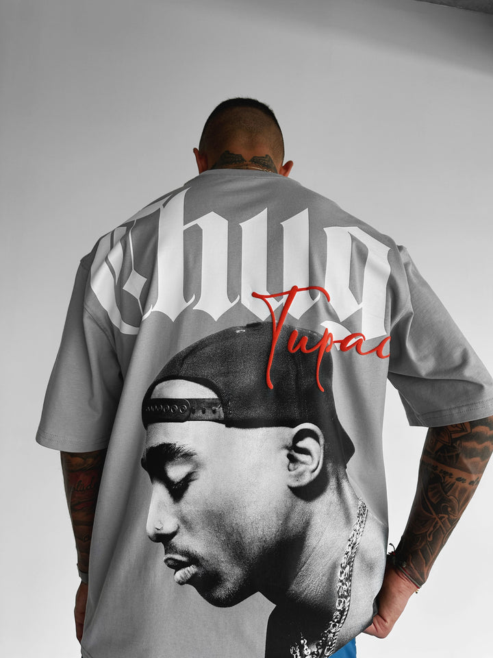 Oversize Thug Life T-shirt - Grey