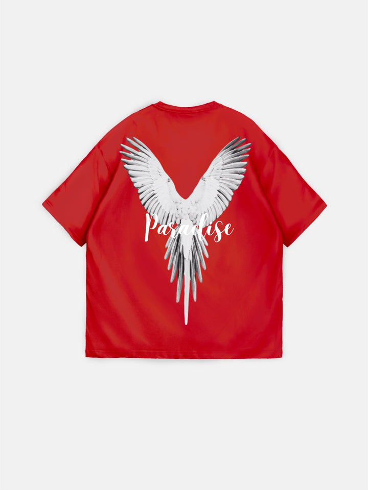 Oversize Parrot Paradise T-shirt - Red