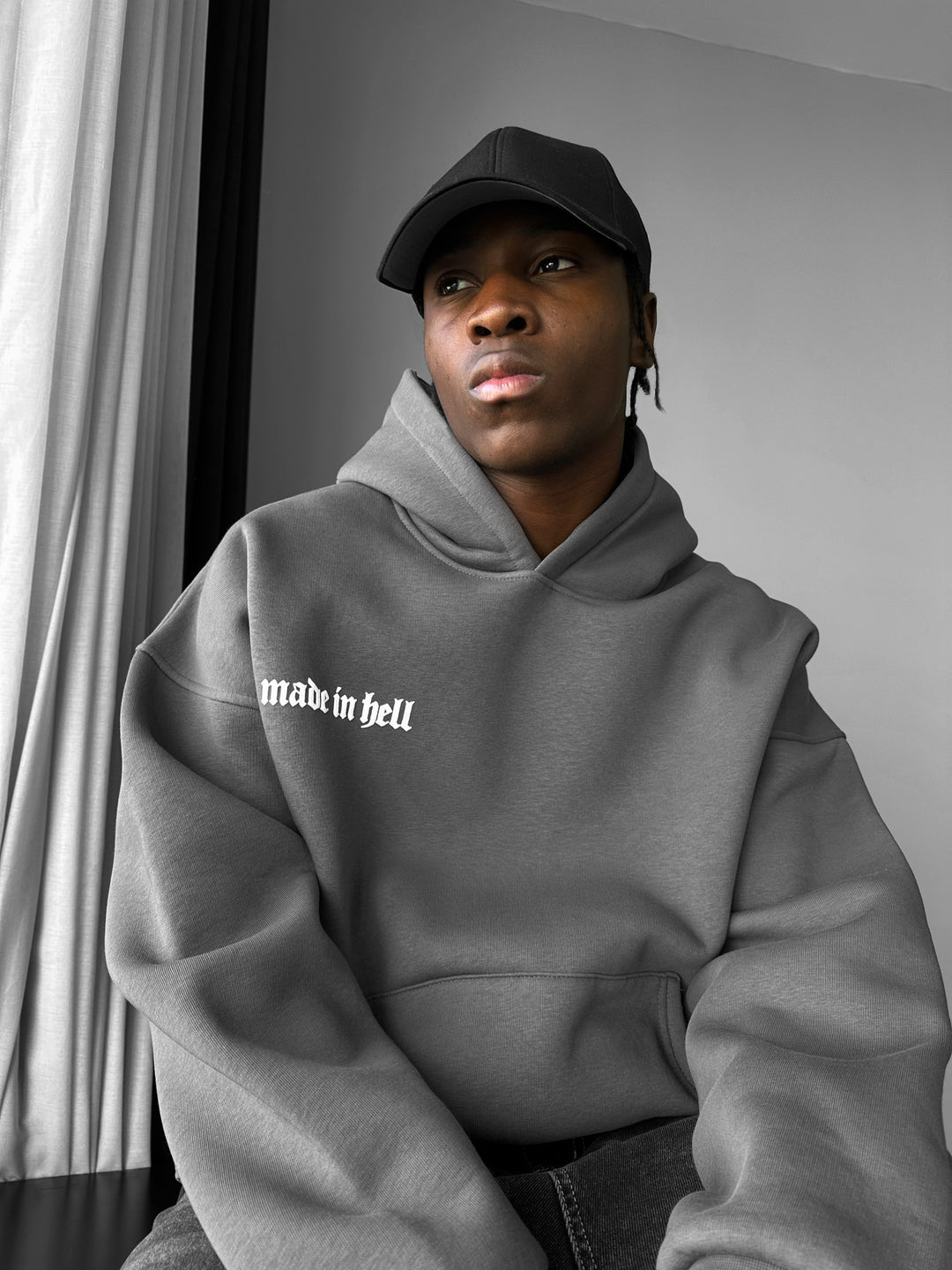 Oversize Made in Hell Hoodie - Anthracite