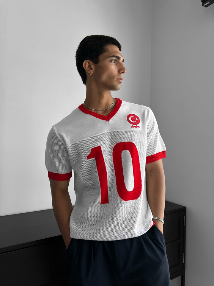 Oversize Türkiye Knit T-shirt - White