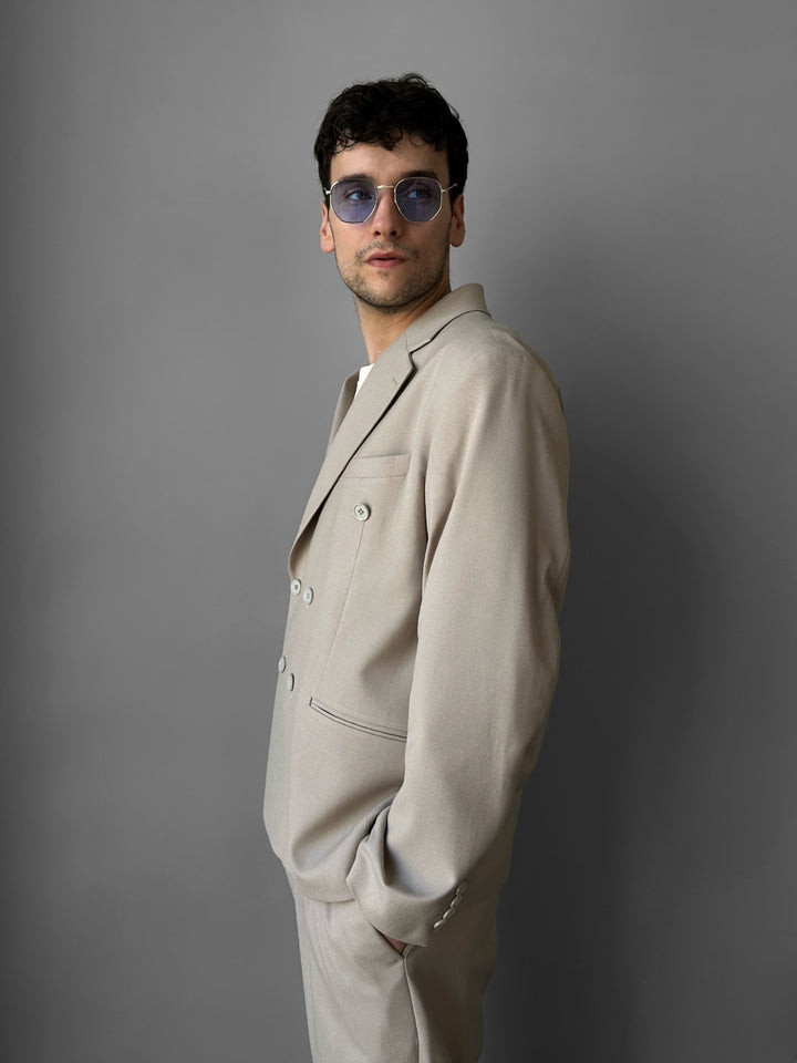 Oversize Tailored Suit - Beige