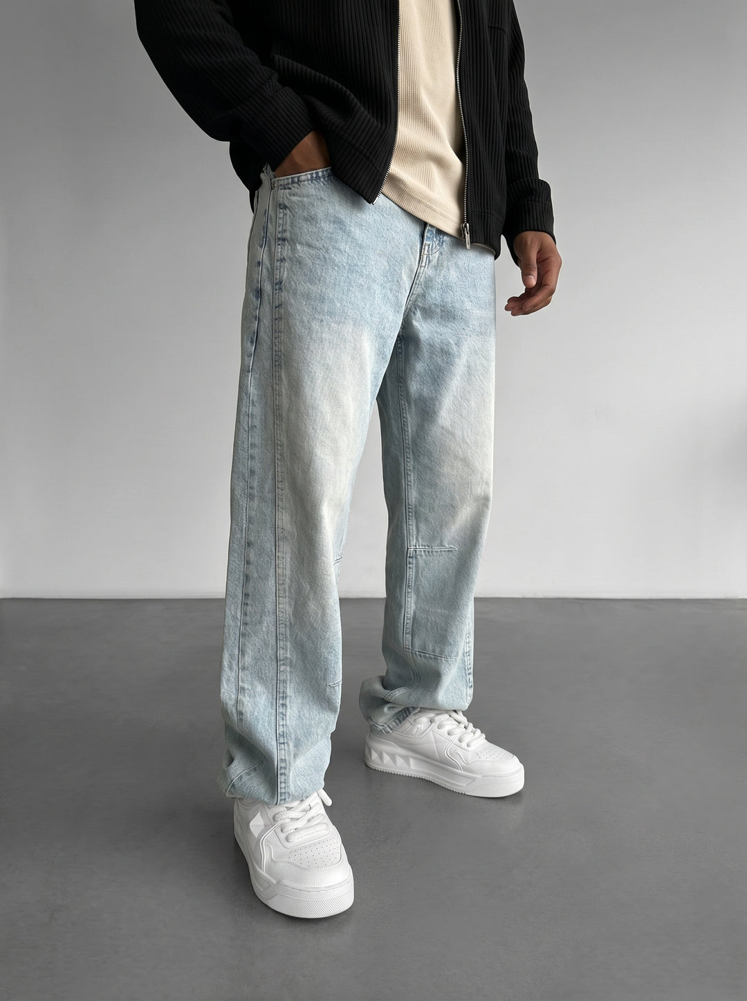 Relax Fit Line Jeans - Light Blue