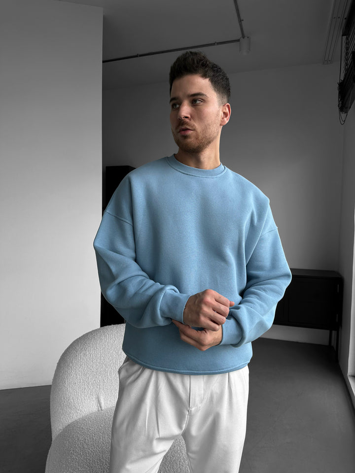 Oversize Basic Sweater - Faded Denim